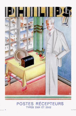 Folder voor radiotoestel type 2501 en 2502, 1928.